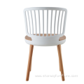 plastic back chair with wood leg&seat